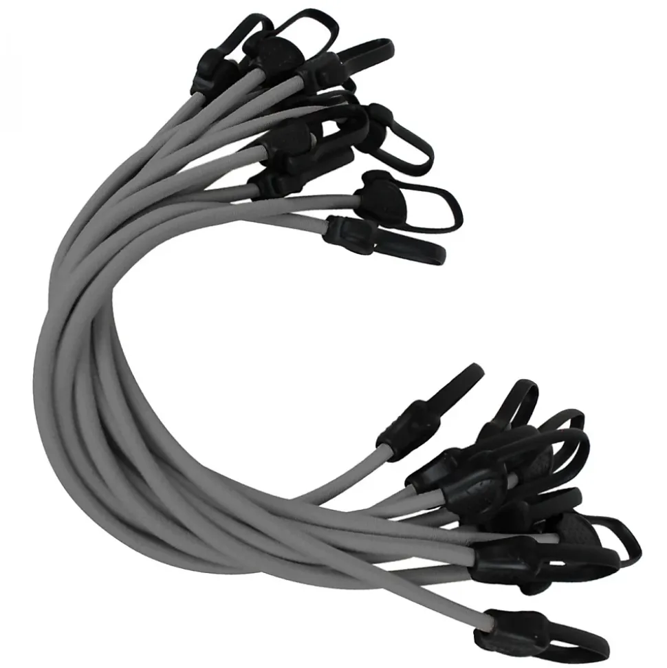 Lot de 10 tendeurs sandows sécurisés et normés - Gris - Linxor