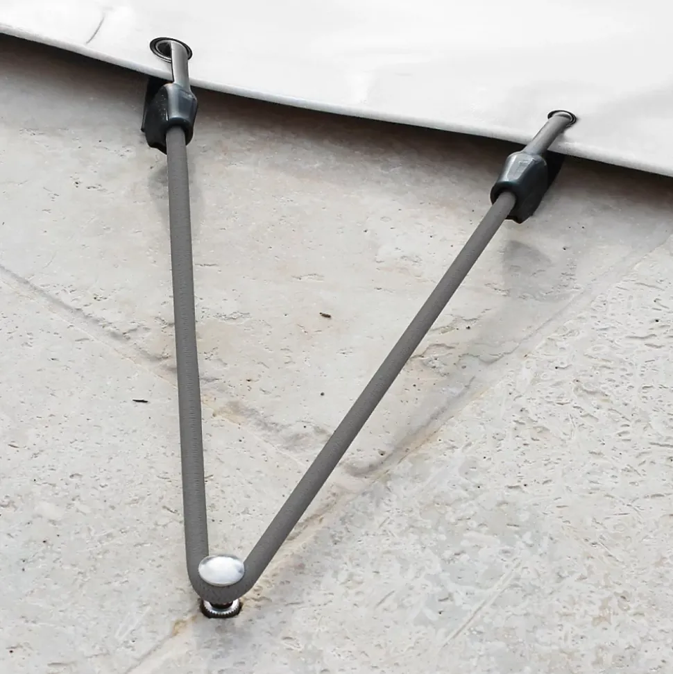 Lot de 10 tendeurs sandows sécurisés et normés - Gris - Linxor