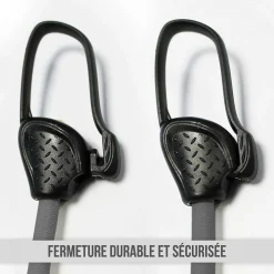 Lot de 10 tendeurs sandows sécurisés et normés - Gris - Linxor