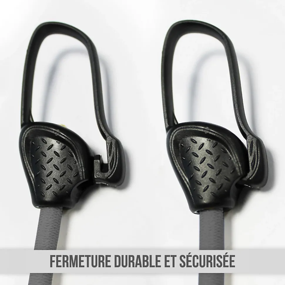 Lot de 10 tendeurs sandows sécurisés et normés - Gris - Linxor