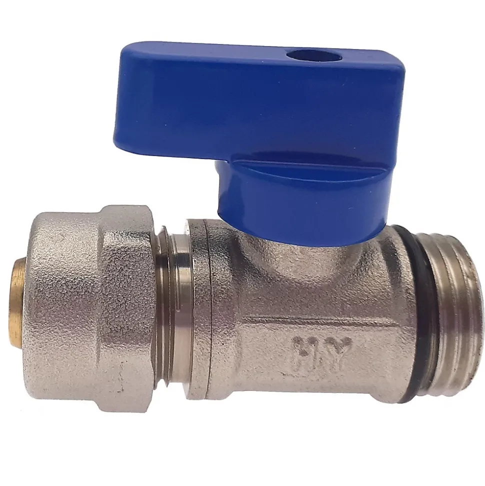 Lot de 5 Vanne à bille sphérique 1/2"x16 pour tube PER diam16 Bleu
