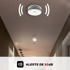 Lot de 2x Détecteur de fumée CE Pile remplaçable 3 ans