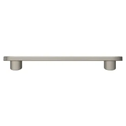 Lot 6 poignées de meuble arrondi GoodHome Minzh aluminium effet nickel satin gris l.121mm x l.25mm x H. 16mm entraxe 96mm