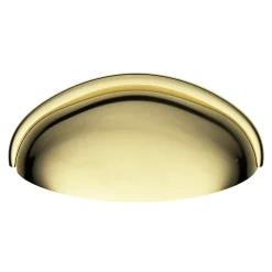 Lot 6 poignées de meuble demi-ronde GoodHome Armel effet laiton doré l.79mm x l.28mm x H. 26mm entraxe 64mm