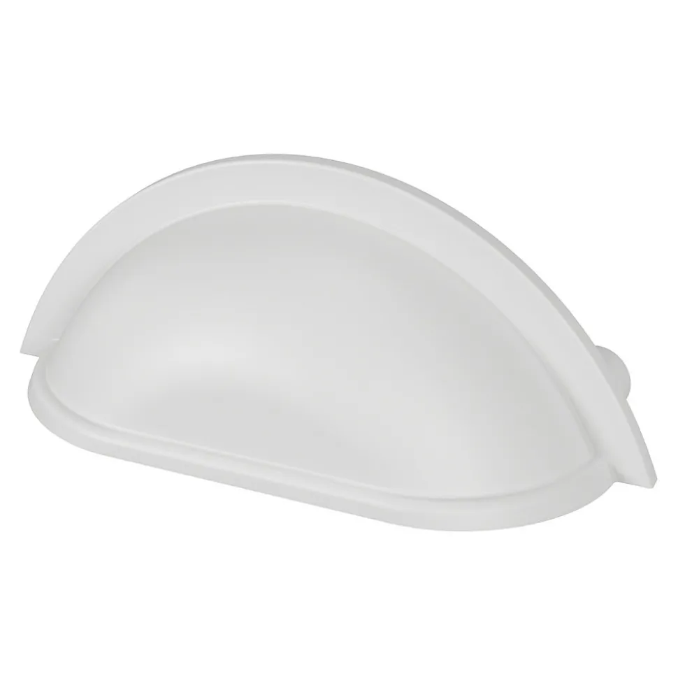 Lot 6 poignées de meuble demi-ronde GoodHome Govlin mat blanc l.81mm x l.30mm x H. 30mm entraxe 64mm