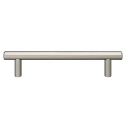 Lot 6 poignées de meuble en T GoodHome Dizel acier effet nickel satin gris l.168mm x l.12mm x H. 35mm entraxe 128mm