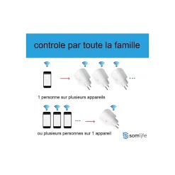 Lot 4 prises connectées SomLife application tuya smart life controle de consomation Compatible avec Alexa/Google Home