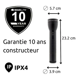 Maglite ML300LX Lampe torche LED 2x piles D - Noir