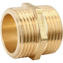 Mamelon laiton double Mâle 12/17 (3/8"), lot de 2