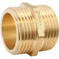 Mamelon laiton double Mâle 26/34 (1"), lot de 2