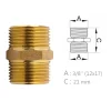 Mamelon laiton égal mâle mâle à visser diam 3/8" - lot de 5