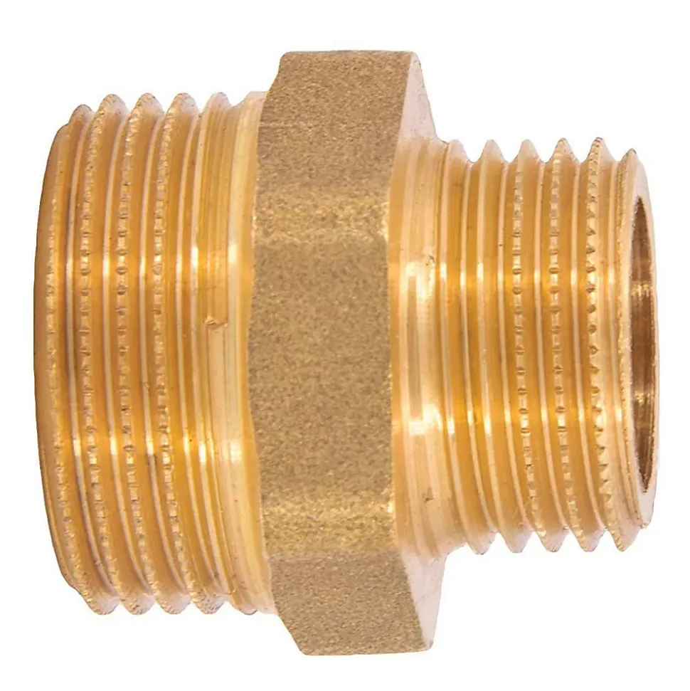 Mamelon laiton réduit mâle mâle à visser diam 3/8" x 1/2" - lot de 10