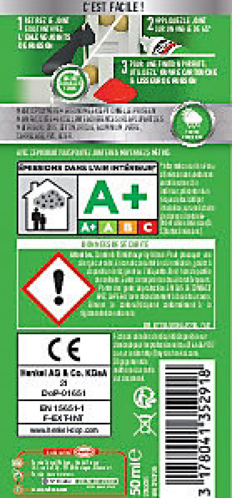 Mastic Rubson Fixation Je Jointe&Colle transparent tube 50ml