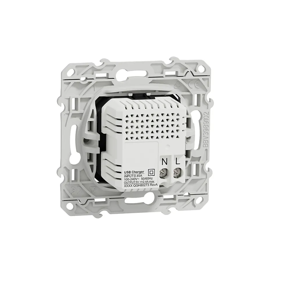 Mécanisme double chargeur usb A + C 12W Schneider Electric Odace blanc