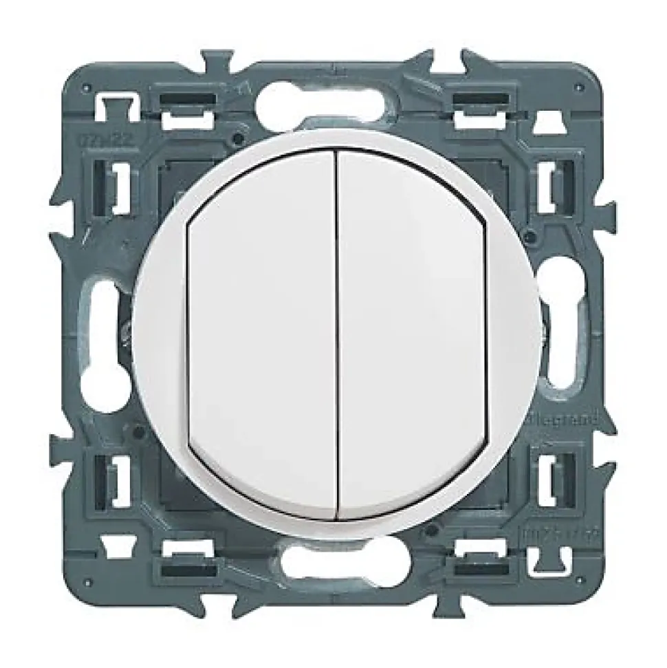 Mécanisme double poussoir Legrand Céliane 6A blanc