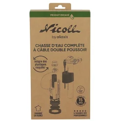 Mécanisme double volume à câble et robinet flotteur - NICOLL