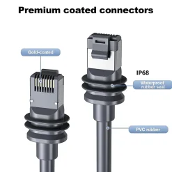 30m Elfcam - Câble Starlink Gen 3, Ethernet Cat6 26AWG, Intérieur/Extérieur, Rallonge pour Starlink Gen 3/Mini