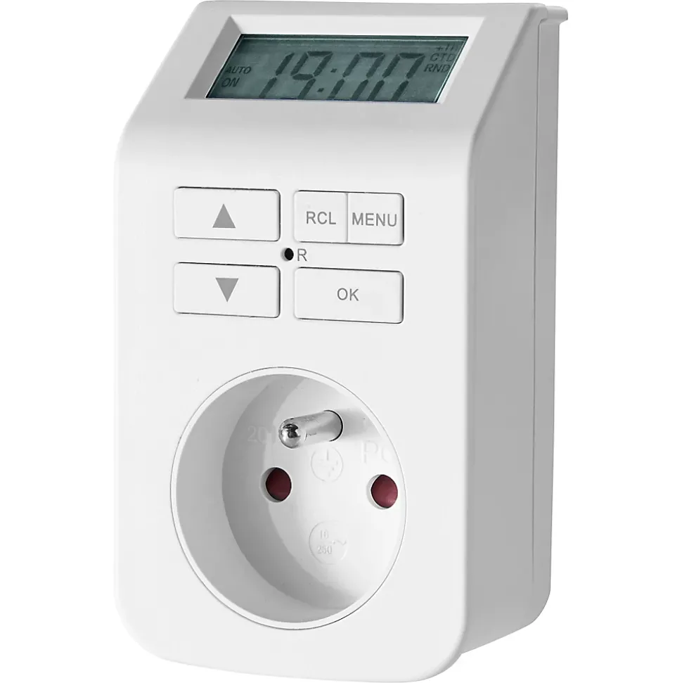 Minuterie digitale intérieure à programmation hebdomadaire blanc
