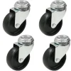4 - 75mm Nylon noir roulettes pivotantes 3" pour usage intensif