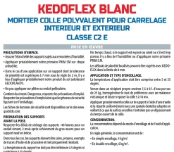 Mortier Colle Polyvalent pour Carrelage Kedoflex Blanc Semin, Intérieur/Extérieur, sac de 25 kg, lot de 3