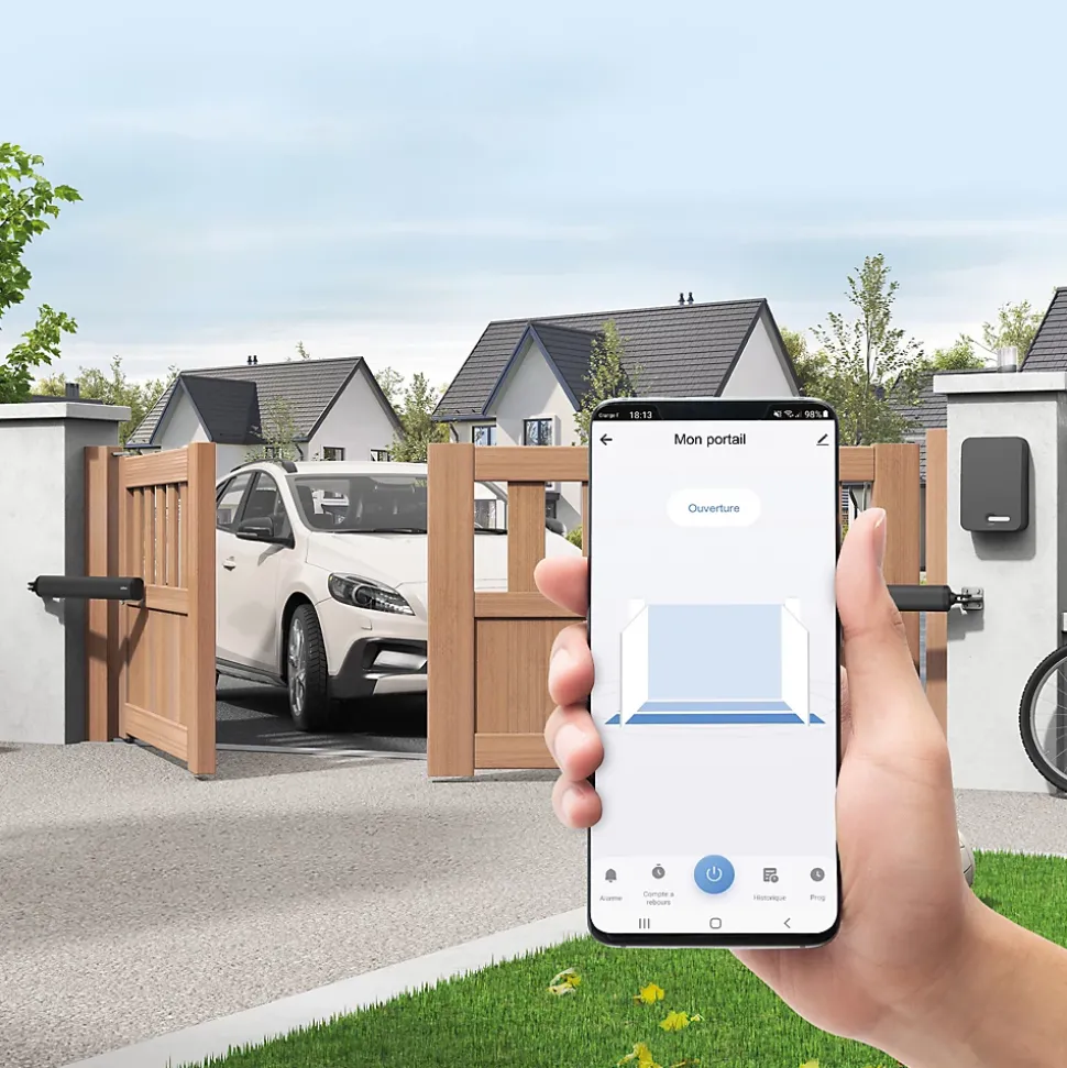 Motorisation connectée à vérins pour portail à battants - Teha Connect - Avidsen - 114174