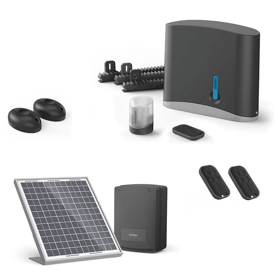 Motorisation solaire pour portail coulissant Zenia SE + 2 télécommandes supplémantaires (3 en tout) - Avidsen
