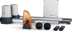 Motorisation vérin portail battant, 24V, 2 télécommandes portée 50m, Feu clignotant ampoule LED, Garantie 5 ans, Long. 4 m