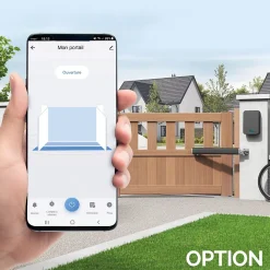 Motorisation à vérins connectée Avidsen Teha SE pour portail battant