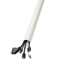 Moulure décorative demi-circulaire D-Line 50x25 mm blanche 1,5 m