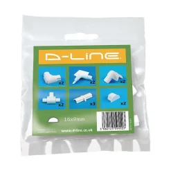 Multi-pack d'accessoires pour goulotte D-Line blanche 16 x 8 mm