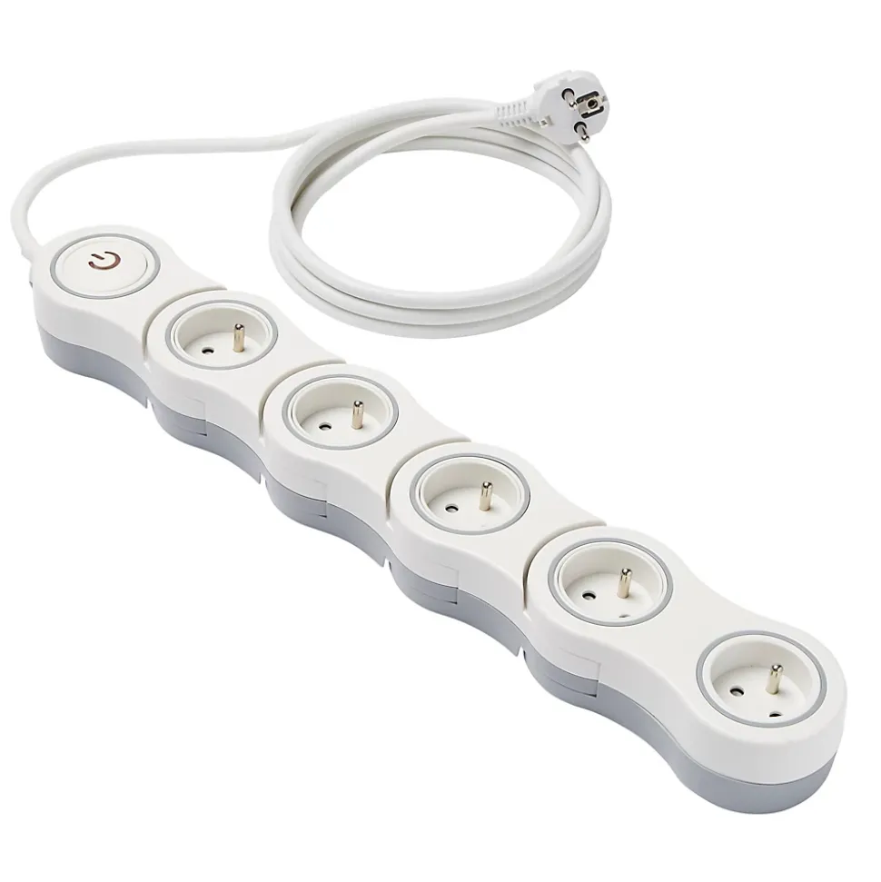 Multiprise avec interrupteur 5 prises Diall modulable 2m