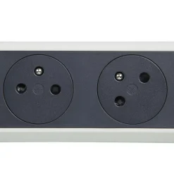 Multiprise avec interrupteur 5 prises rotative à fixer Legrand blanc et gris 3 m