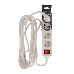 Multiprise avec terre 4 prises câble 5 m avec interrupteur EDO777670
