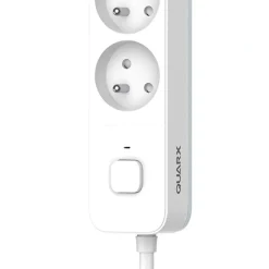 Multiprise 4 prises avec interrupteur blanc gris 2 m