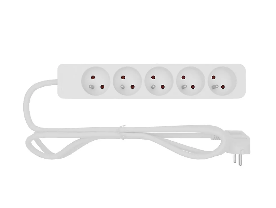 Multiprise 5 prises blanc 1 m 16A 3680W 230 V