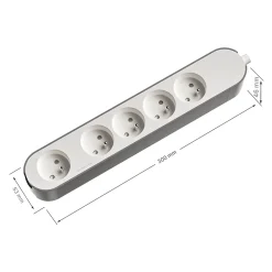 Multiprise 5 prises Jacobsen blanche à câbler