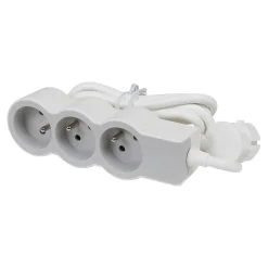 Multiprise 3 prises Legrand blanc et gris 1.5 m