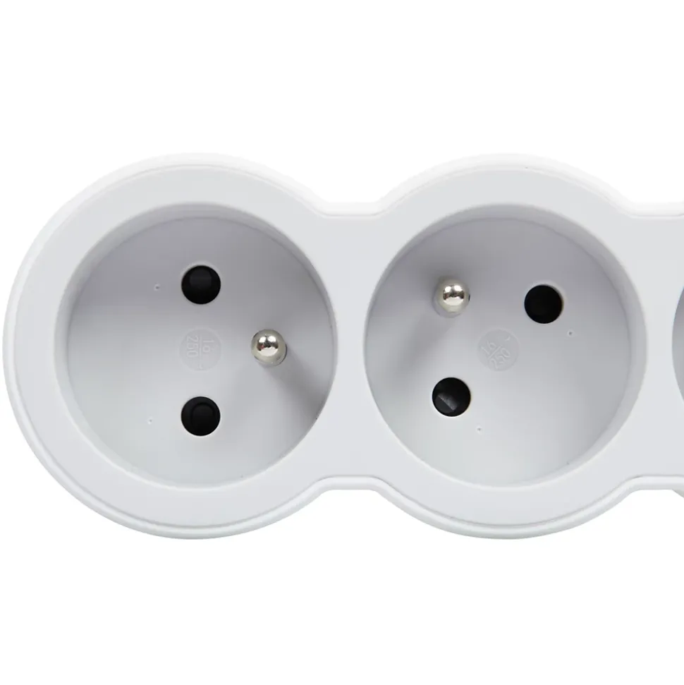 Multiprise 3 prises Legrand blanc et gris 3 m