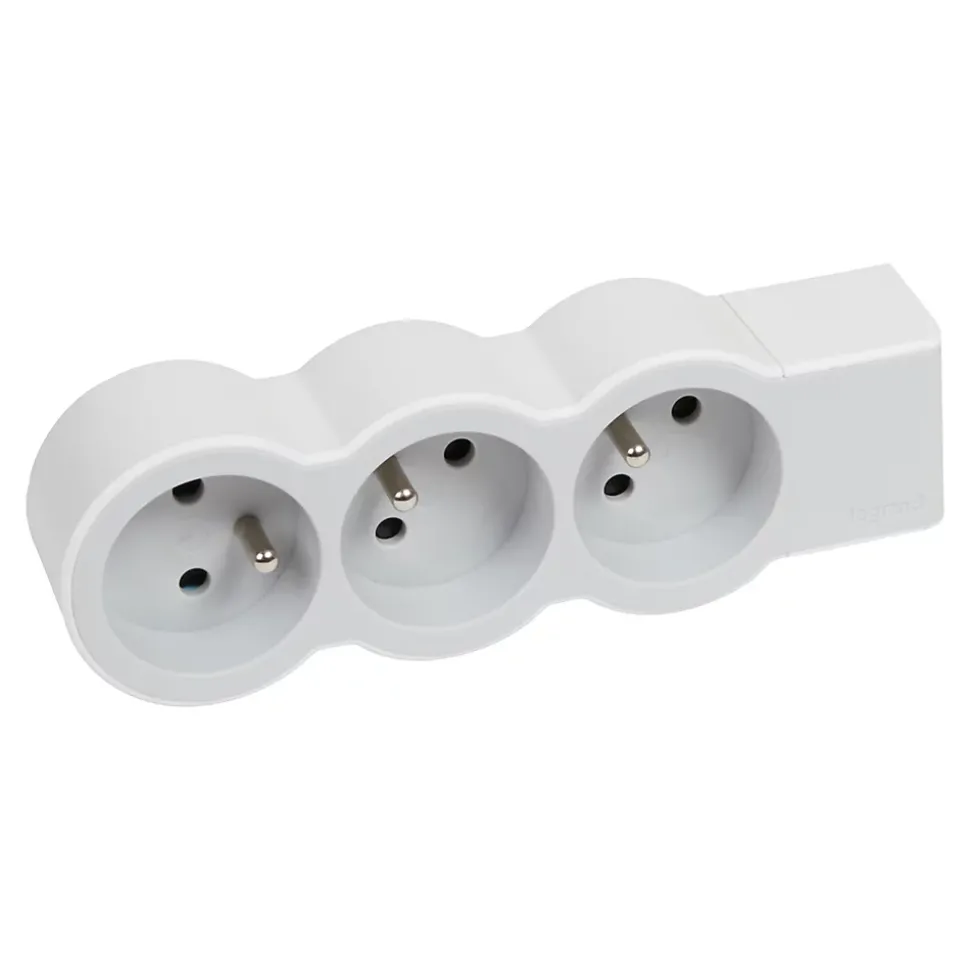 Multiprise 3 prises Legrand blanc et gris