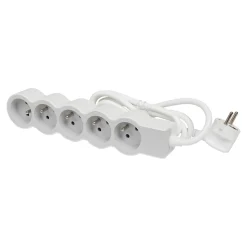 Multiprise 5 prises Legrand blanc et gris 3 m