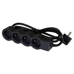 Multiprise 4 prises Legrand noir et gris 1.5 m