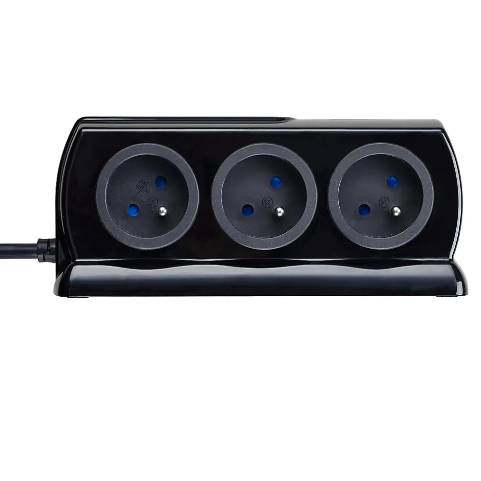 Multiprise 8 prises parafoudre vertical USB 2m noir