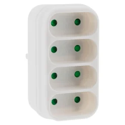 Multiprise 4 prises pour façade 4x6A - Blanc - Zenitech