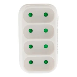 Multiprise 4 prises pour façade 4x6A - Blanc - Zenitech