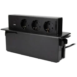 Multiprise 3 prises Schuko + 2USB Zenitech
