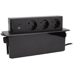 Multiprise 3 prises Schuko + 2USB Zenitech