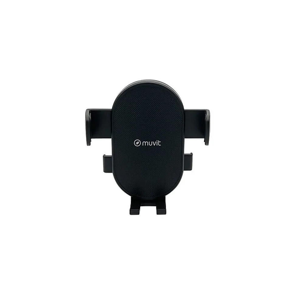 Muvit Support Voiture pour Smartphones 2 en 1 Flex avec Pince Extensible à 87mm Noir