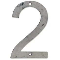 N° de maison - marquage 2 - en acier - couleur gris - à visser - hauteur 12 cm - Chapuis CPA2