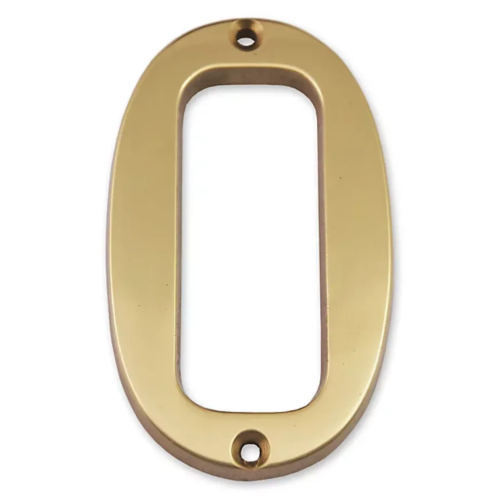 N° de maison - marquage 0 - en laiton - couleur or - à visser - hauteur 9,7 cm - Chapuis CLM9700