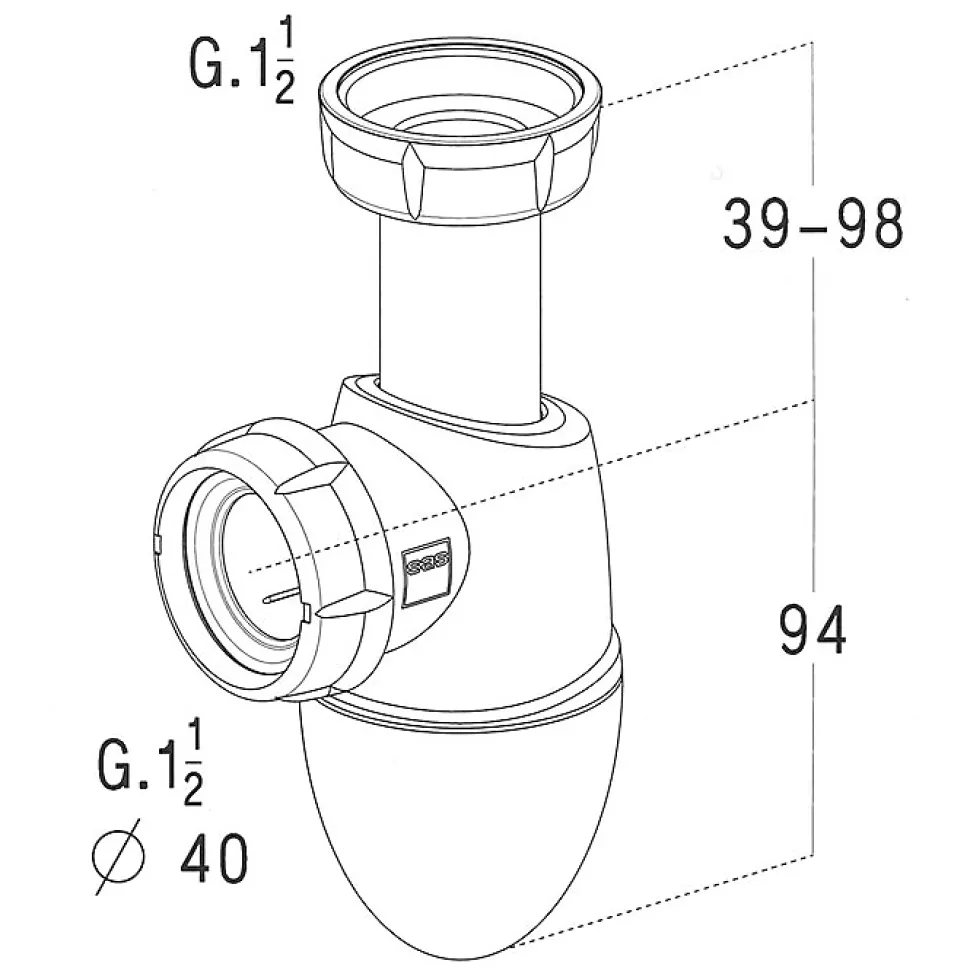Nicoll Siphon évier bi-matière BM552 0224286
